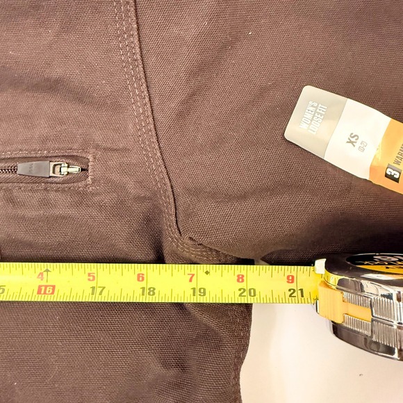 Carhartt Women's XS Loose Fit Sherpa Lined Washed Duck Jacket Dark Brown NWT - Picture 7 of 12